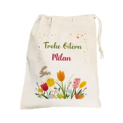 Frohe Ostern Geschenksack mit Ihrem Namen, 25x32 cm