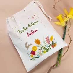 Frohe Ostern Geschenksack mit Ihrem Namen, 25x32 cm