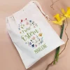 Frohe Ostern Geschenksack mit Blumen-Motiv & Name, 25x32 cm