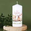 Frohe Ostern - Kerze mit Hasen, Blumen und Name