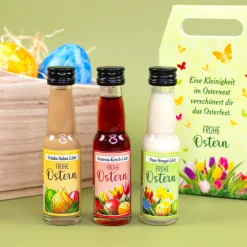 Frohe Ostern Likör 3er Set | Schoko-Sahne, Amarena-Kirsch & Nuss-Nougat