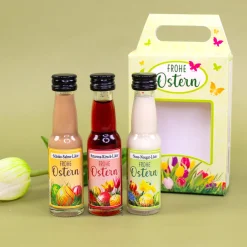 Frohe Ostern Likör 3er Set | Schoko-Sahne, Amarena-Kirsch & Nuss-Nougat