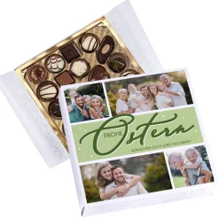 Frohe Ostern - Lindt-Pralinen mit 4 Bildern, Wunschtext und Farbauswahl