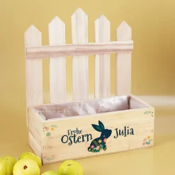 Frohe Ostern - Pflanzkiste in Zaunoptik zu Ostern