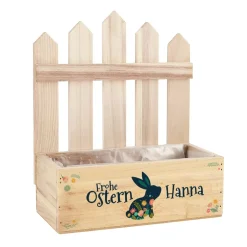 Frohe Ostern - Pflanzkiste in Zaunoptik zu Ostern