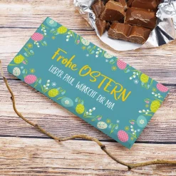 Frohe Ostern - Schokolade mit Ihrem Gruß bedruckt, 100 g