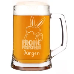 Frohe Prostern - Bierseidel mit persönlicher Namensgravur zu Ostern