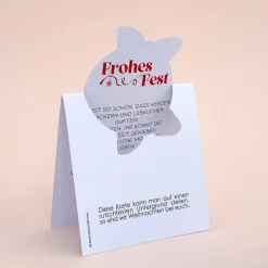 Frohes Fest - Foto-Karten mit Weihnachtskugel und Schleife