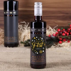 Frohes Fest - kleine BREE Weinflasche mit Name