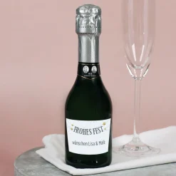 Frohes Fest - kleiner Sekt mit Text personalisiert | Gelderman Flaschengärung