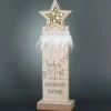 Frohes Fest - LED Holzskulptur mit Sterndetail und Gravur