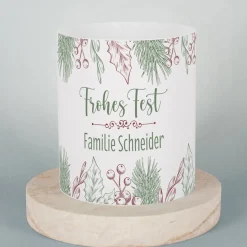 Frohes Fest - Lichthülle als Tischdeko zu Weihnachten