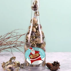 Frohe Weihnachten - Champagner Pralinenflasche mit Name