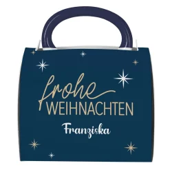 Frohe Weihnachten - Namenstasse in persönlicher Tassentasche