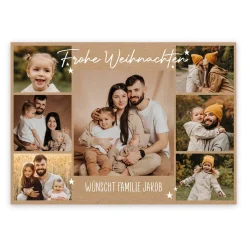 Frohe Weihnachten - Postkarte mit 7 Fotos und Ihrem Wunschtext