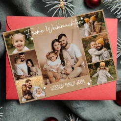 Frohe Weihnachten - Postkarte mit 7 Fotos und Ihrem Wunschtext