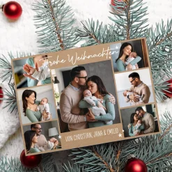 Frohe Weihnachten - Postkarte mit 7 Fotos und Ihrem Wunschtext