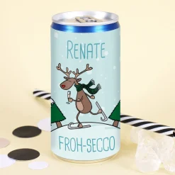 Froh-Secco zu Weihnachten mit Name