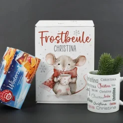 Frostbeule - Geschenkset mit Tee und Tasse und niedlichem Mausmotiv