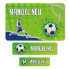 Fußball - Aufkleberset mit Name, in 3 Größen