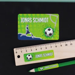 Fußball - Aufkleberset mit Name, in 3 Größen