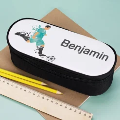 Fußballer Stiftebox mit Namensaufdruck | Federmmappe