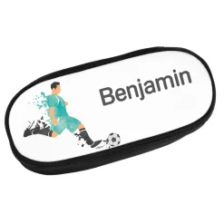 Fußballer Stiftebox mit Namensaufdruck | Federmmappe