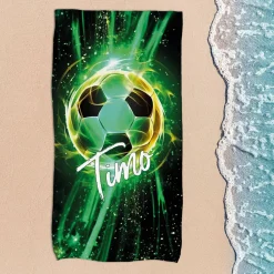 Fußball Handtuch in 3 Größen mit Wunschname bedruckt
