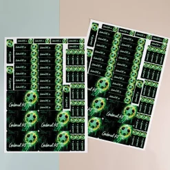 Fußball - Namensaufkleber für Schulmaterial, Aufkleber mit Name, wasserfest (100 Stück)
