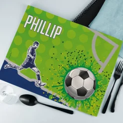 Fußball Platzdeckchen aus Stoff mit Ihrem Wunschnamen bedruckt