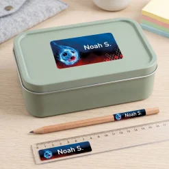 Fußball Schulaufkleber personalisiert mit Name | 100 Stück Namensaufkleber Etiketten