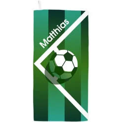 Fußball Sporthandtuch personalisiert mit Name | Sport Handtuch als Geschenk für Fußballer