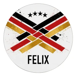 Fußball Untersetzer personalisiert mit Name und Deutschland Motiv | Stabil für WM, EM & Public Viewing