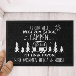 Fußmatte für Camper - Es gibt viele Wege zum Glück - mit Wunschtext