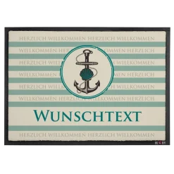 Fußmatte im maritimen Design bedruckt & Text personalisiert