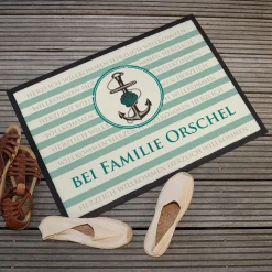 Fußmatte im maritimen Design bedruckt & Text personalisiert