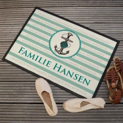 Fußmatte im maritimen Design bedruckt & Text personalisiert