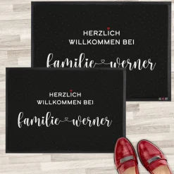 Fußmatte mit Herzdesign für Paare & Familien 70 x 50 cm