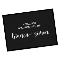 Fußmatte mit Herzdesign für Paare & Familien 70 x 50 cm