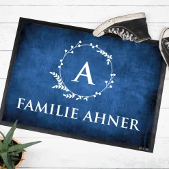 Fußmatte mit Monogramm & Text bedruckt in 2 Größen