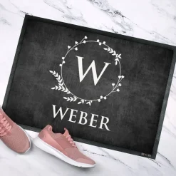 Fußmatte mit Monogramm & Text bedruckt in 2 Größen