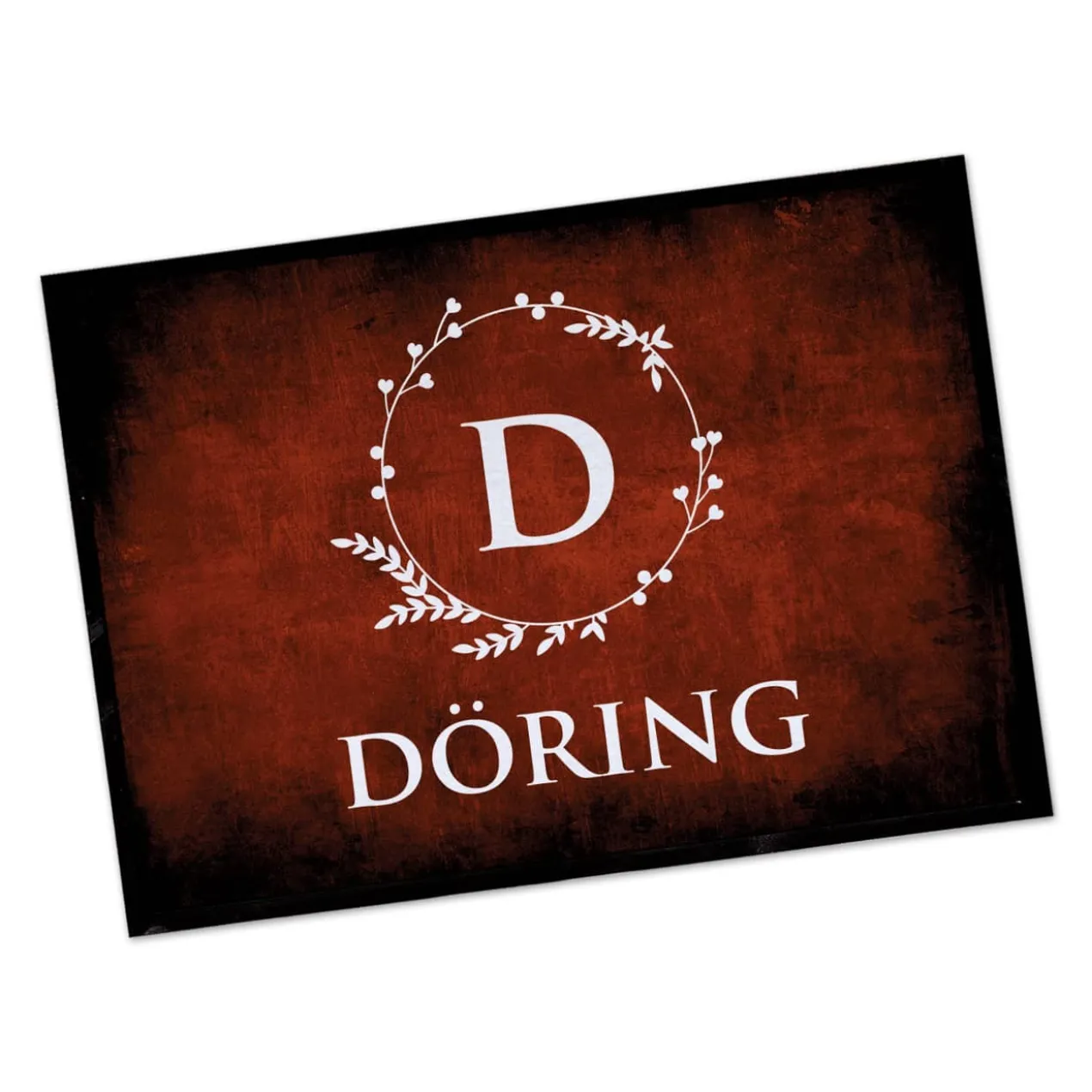 Fußmatte mit Monogramm & Text bedruckt in 2 Größen