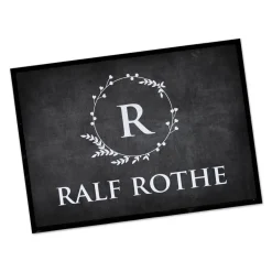 Fußmatte mit Monogramm & Text bedruckt in 2 Größen