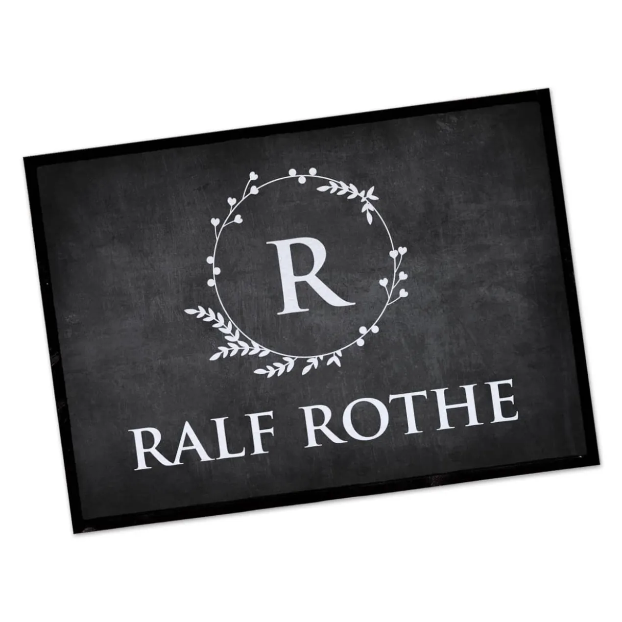 Fußmatte mit Monogramm & Text bedruckt in 2 Größen