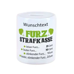 Furz - Strafkasse, die Spardose mit Ihrem Wunschtext