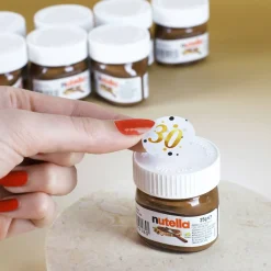 Gastgeschenk zum Geburtstag - 10er Set Nutella Gläschen mit passenden Aufklebern
