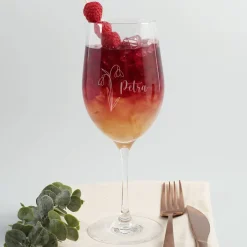Geburtsblumen-Glas mit Name persönlich graviert