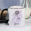 Geburtsblumen-Tasse mit Name persönlich bedruckt