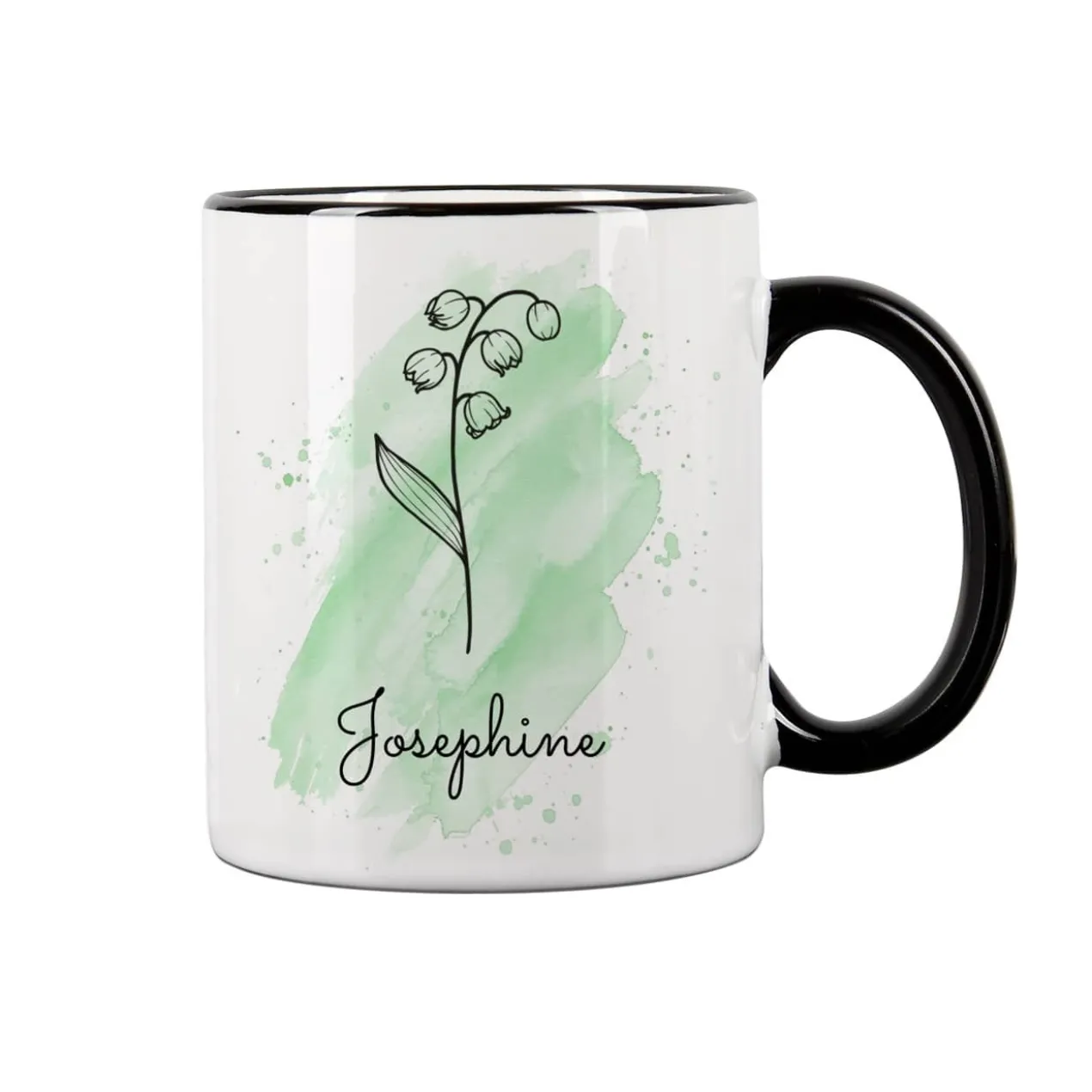 Geburtsblumen-Tasse mit Name persönlich bedruckt