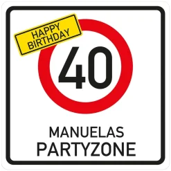 Geburtstagsbanner - Happy Birthday im Verkehrszeichen-Look